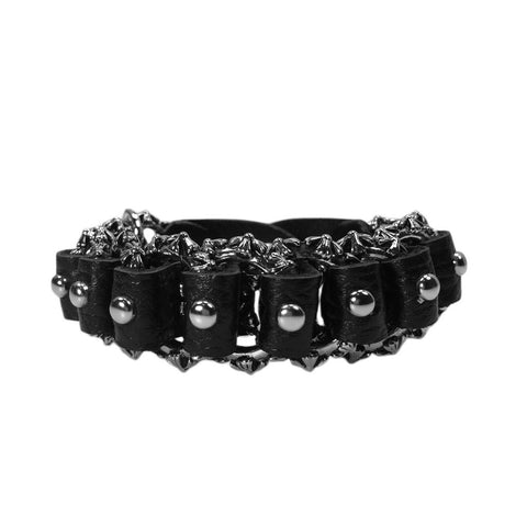 Unisex Heavy Metal Leather Bracelet