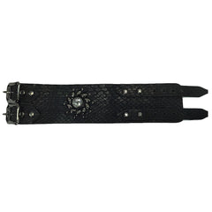 Sun Pattern Wide Leather Bracelet - Bon Flare Ltd. 
