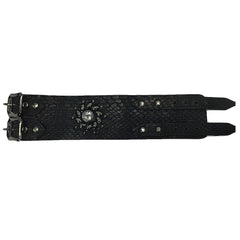 Sun Pattern Wide Leather Bracelet - Bon Flare Ltd.