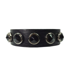 Black Stone Leather Bracelet - Bon Flare Ltd.