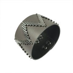 Zig Zag Pattern Leather Band Bracelet - Bon Flare Ltd.
