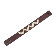 Zig Zag Pattern Leather Band Bracelet - Bon Flare Ltd.