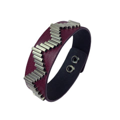 Zig Zag Pattern Leather Band Bracelet - Bon Flare Ltd.