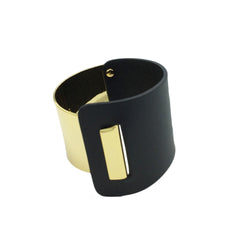 Structural Gold-Plated Leather Bracelet - Bon Flare Ltd.