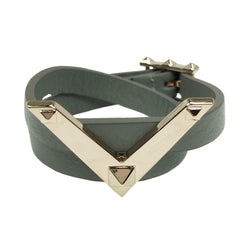 V Gold-Plated Leather Bracelet - Bon Flare Ltd.