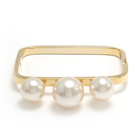 3-Pearl Retangle Bangle