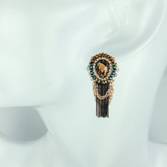 Crystal Drop Chains Earrings - Bon Flare Ltd.
