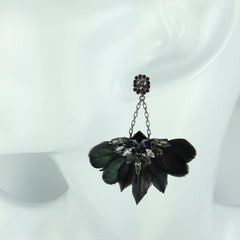 Embellished Feather Earrings - Bon Flare Ltd.