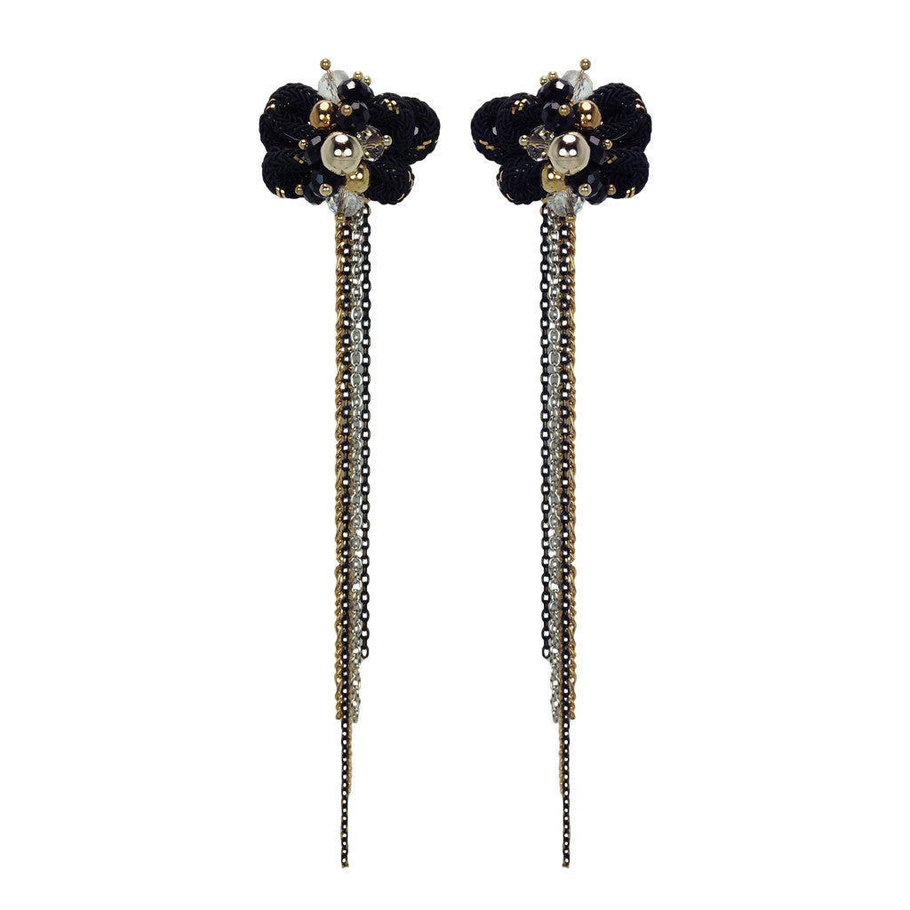 Embellished Braided Rope & Chains Earrings - Bon Flare Ltd.