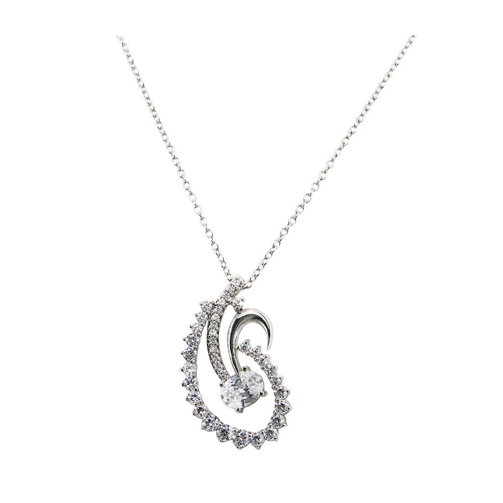 Diamond With One Oval Cut Pendant - Bon Flare Ltd.