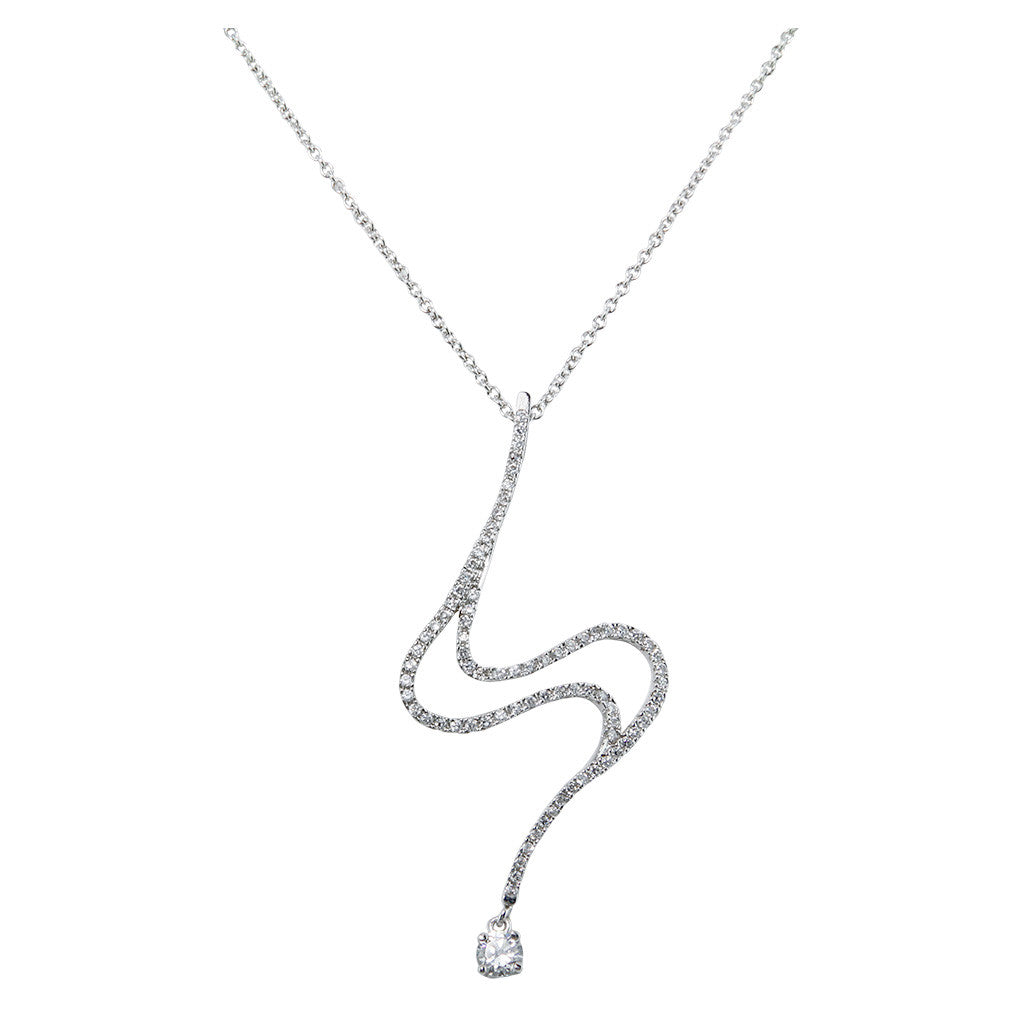 Irregular With One Brilliant Cut Diamond Pendant - Bon Flare Ltd.