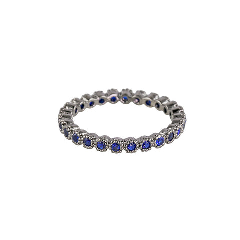 Bezel-Set Sapphire Eternity Stackable Ring