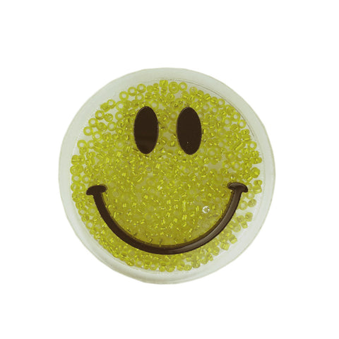 Bead-Filled Happy Face Brooch