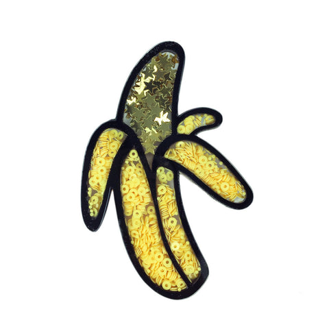 Sequin Banana Brooch