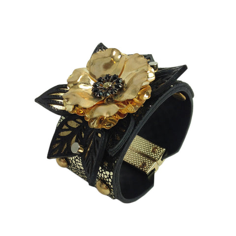 Floral Leather Bracelet