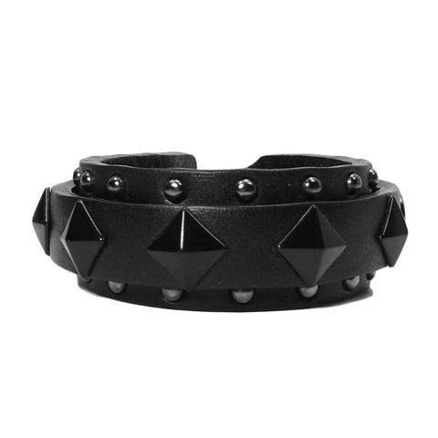 Unisex Stud & Rivet Leather Bracelet