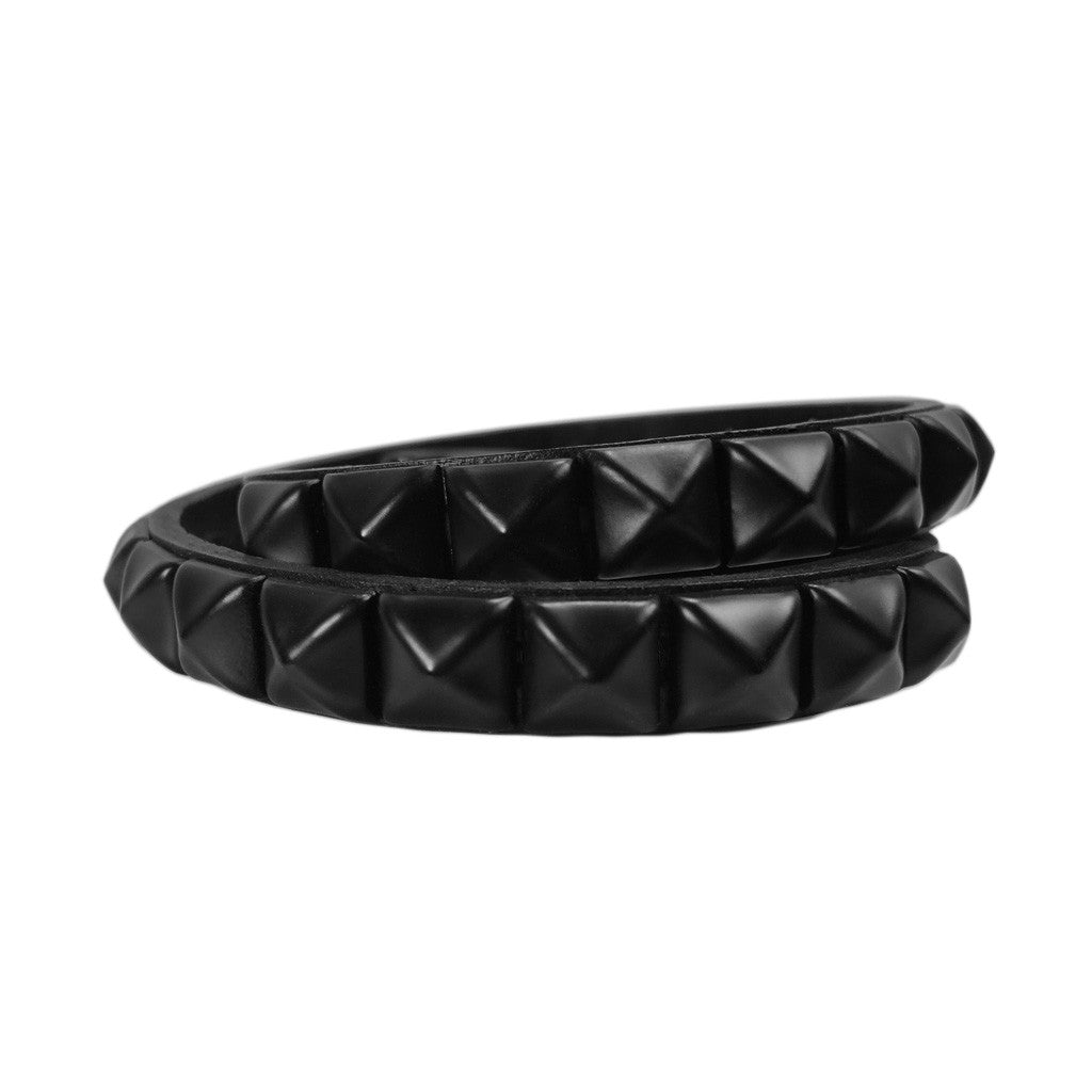 Stud Double Wrap Leather Bracelet - Bon Flare Ltd. 
