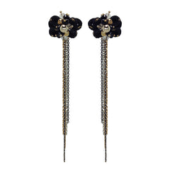 Embellished Braided Rope & Chains Earrings - Bon Flare Ltd. 