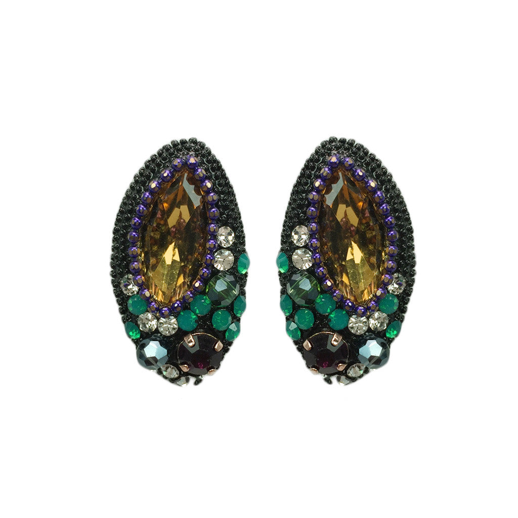 Crystal Oval Earrings - Bon Flare Ltd. 