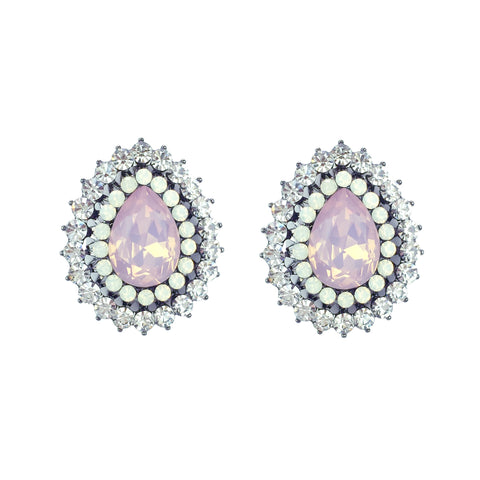 Teardrop Opal Crystal Earrings