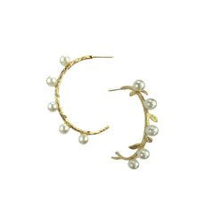 Pearls & Vine Golden Hoops - Bon Flare Ltd. 
