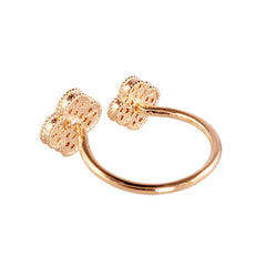 Double Four Leaf Clover Finger Cuff Ring - Bon Flare Ltd. 