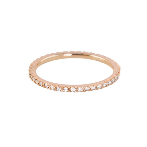 Micro Pave Diamond Eternity Stackable Ring