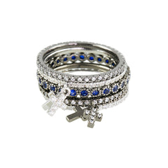 Bezel-Set Sapphire Eternity Stackable Ring - Bon Flare Ltd. 