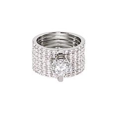 Multi-Band With Brilliant Cut Diamond Ring - Bon Flare Ltd. 